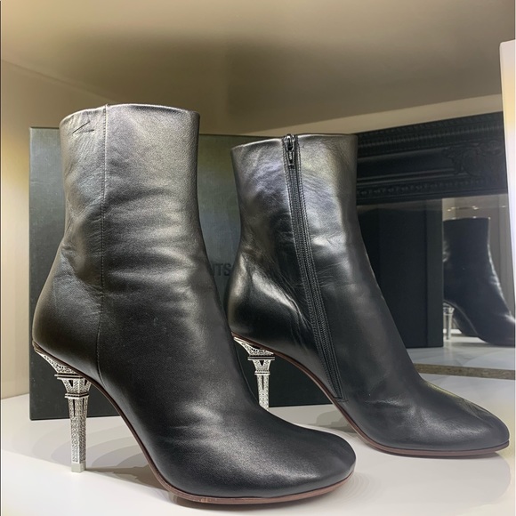 🔥HP🔥 Vetements Eiffel Tower Leather Boots EUR38 - Picture 7 of 16